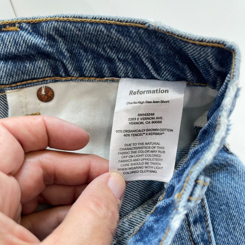 Reformation Charlie High Rise Floral Fauna Embroidery Jean Short Size 30 NWOT - Picture 11 of 14